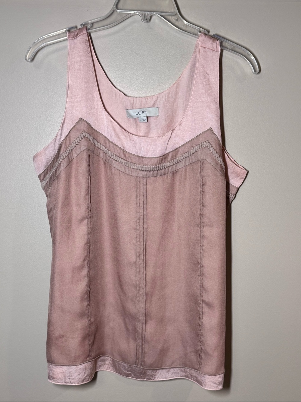 LOFT Dusty Pink Two-Tone Tank